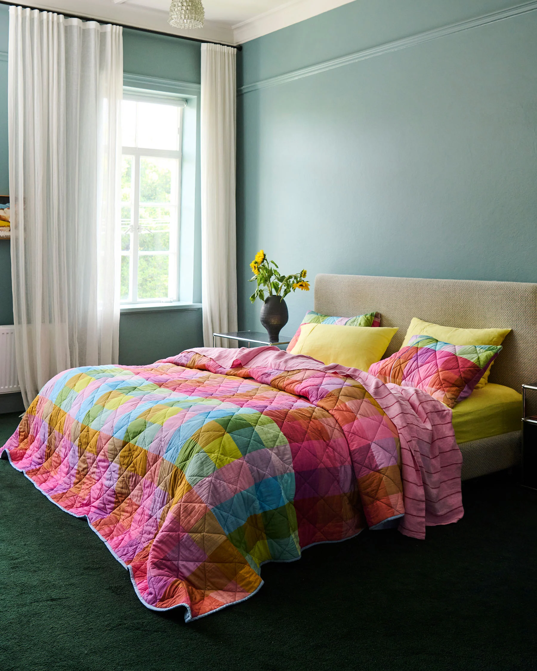 Ponza Tartan Organic Cotton Quilted Pillowcases - Image 5