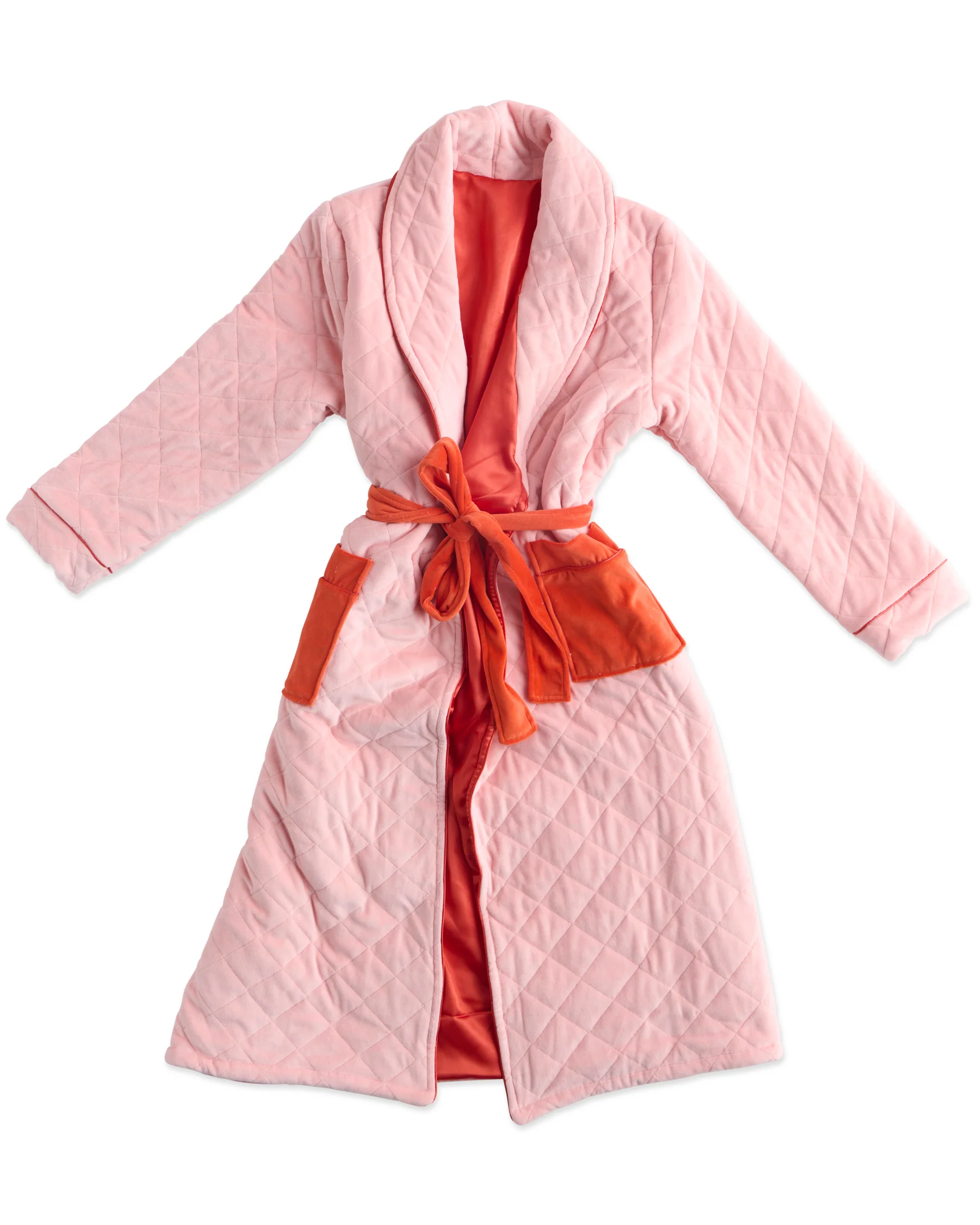 Pretty In Peach Quilted Velvet Robe - Image 9