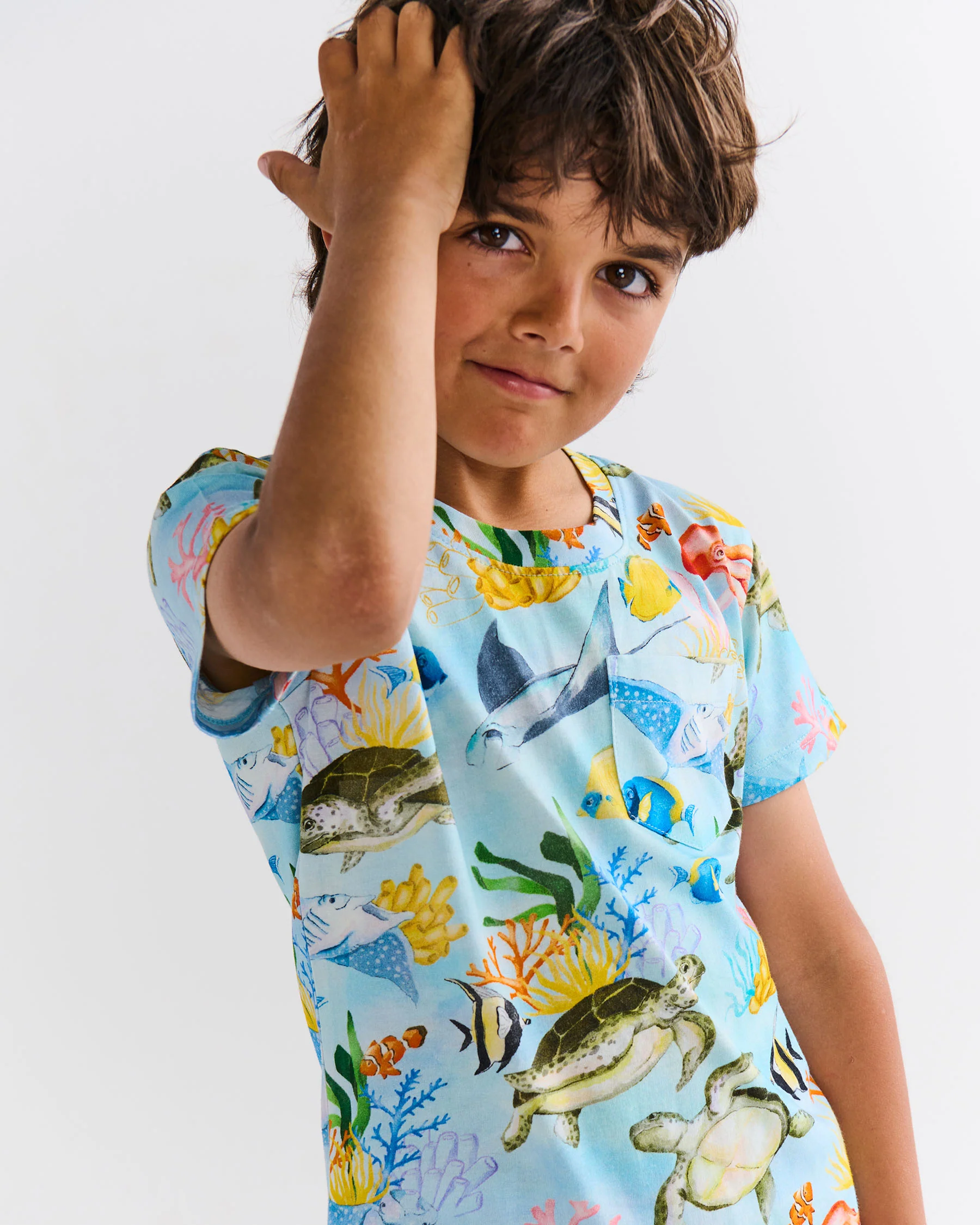 Reef Life Kids Organic Cotton Short Sleeve Tee & Short Pyjama Set - Image 2
