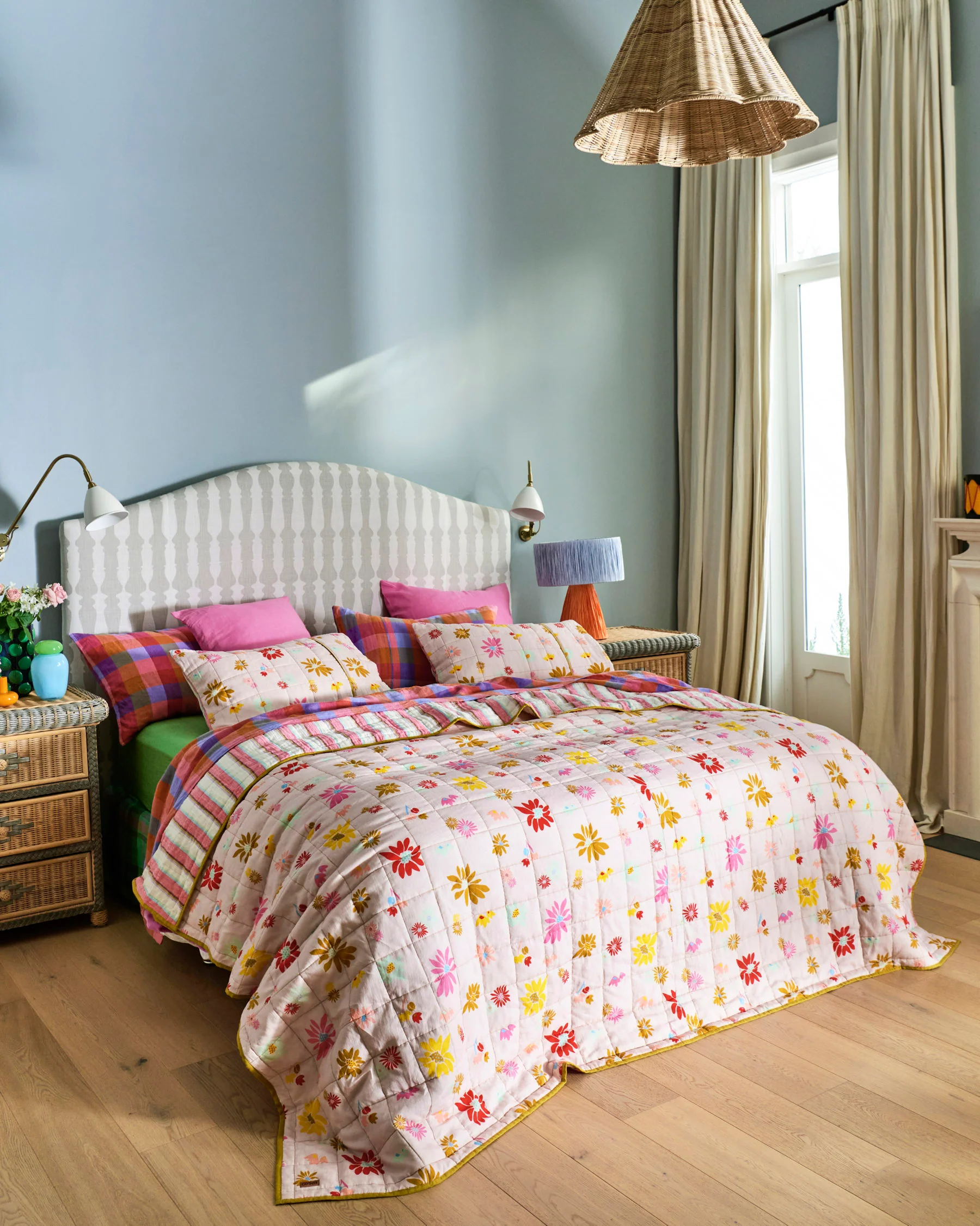 Rise And Shine Reversible Linen Quilted Pillowcases - Image 3