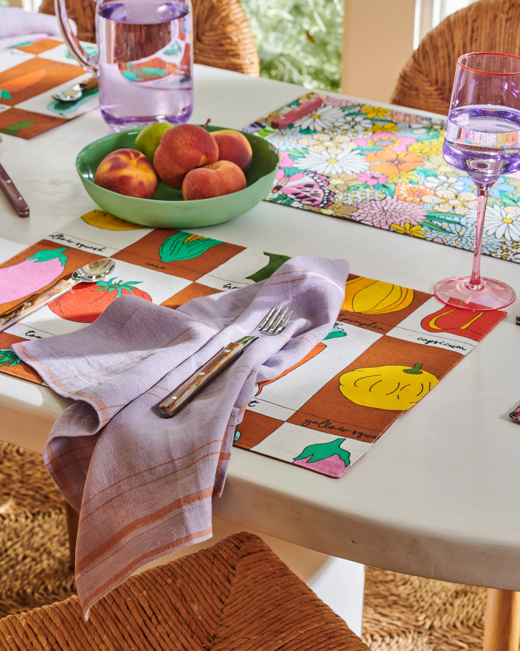 Santa Monica Tartan Linen 4P Napkin Set - Image 4