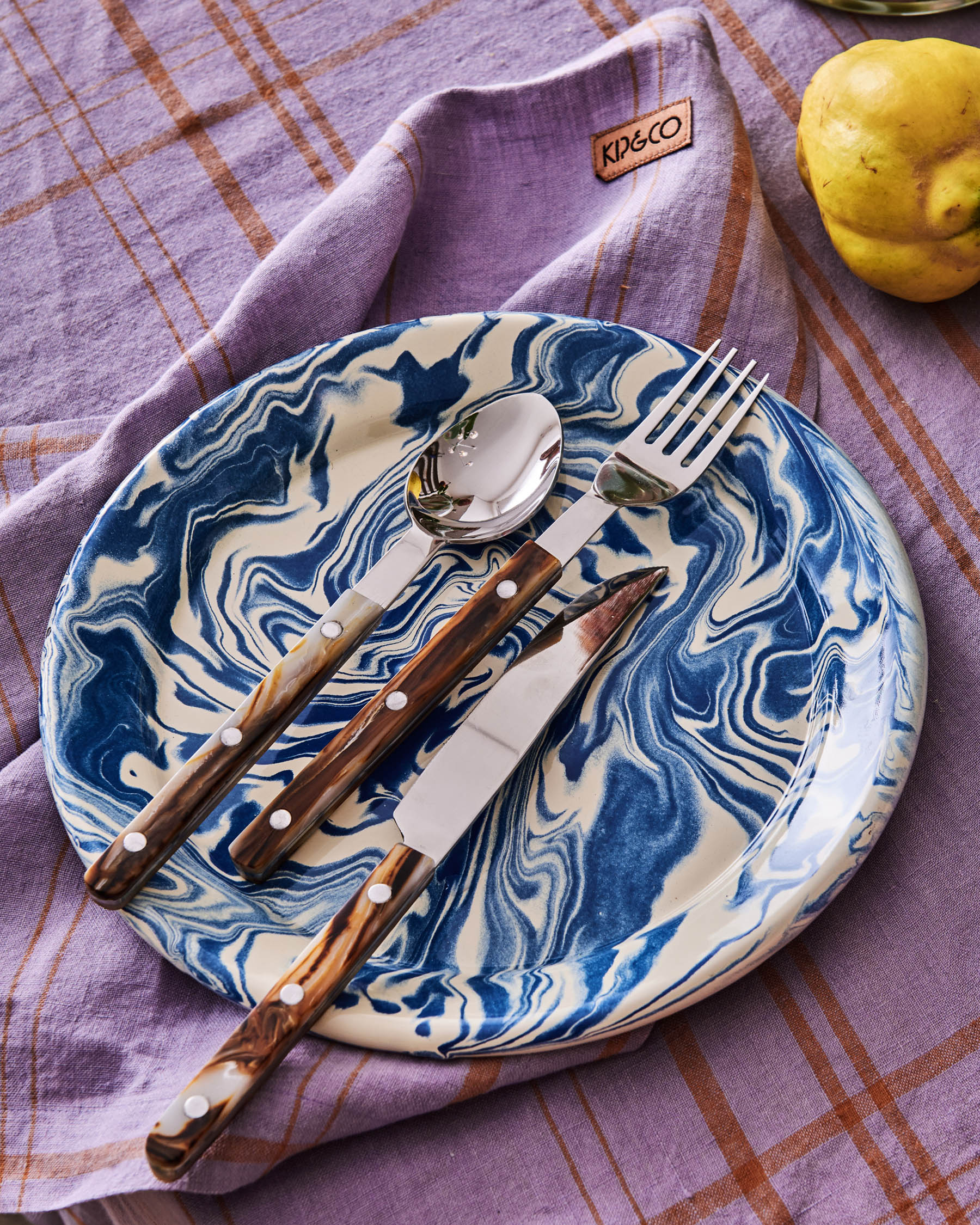 Santa Monica Tartan Linen 4P Napkin Set - Image 6