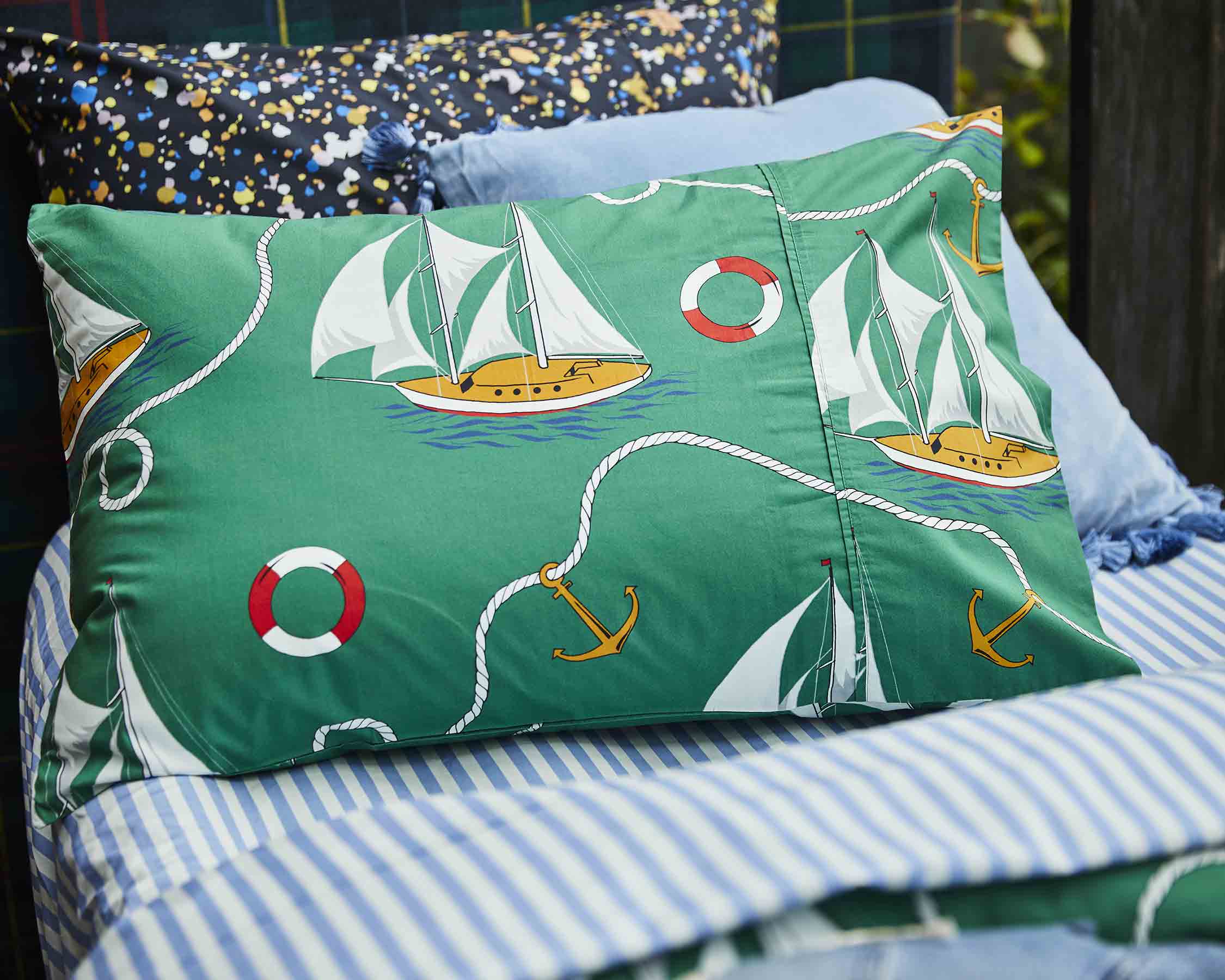 Seaside Stripe Organic Cotton Flat Sheet (US) - Image 9