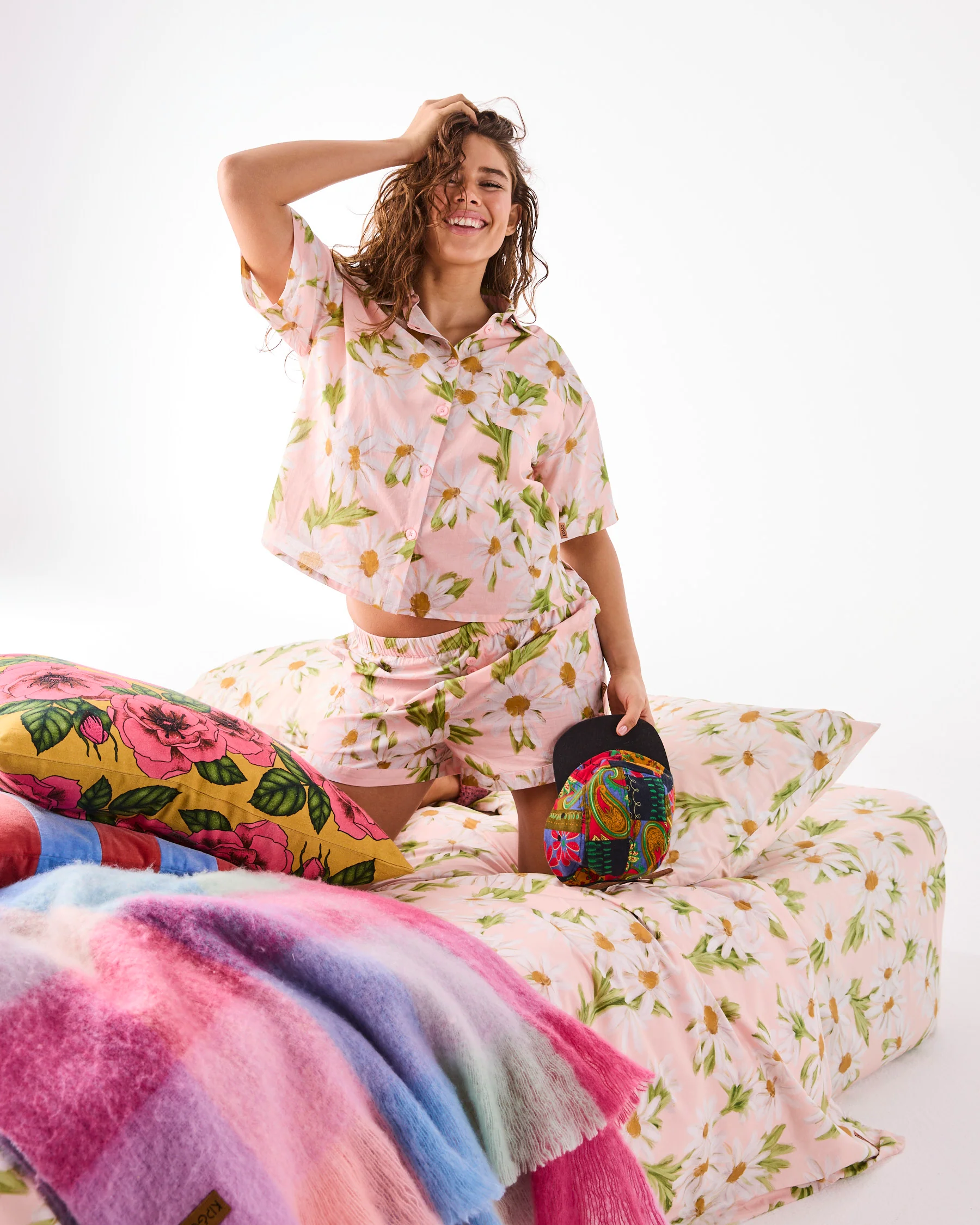 Sweet Daisy Adult Organic Cotton Short Sleeve Shirt & Short Pyjama Set - Image 5