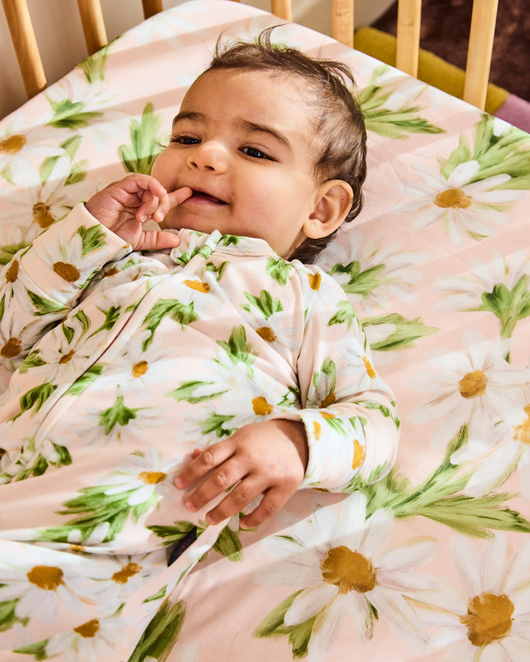 Sweet Daisy Organic Long Sleeve Zip Romper - Image 5