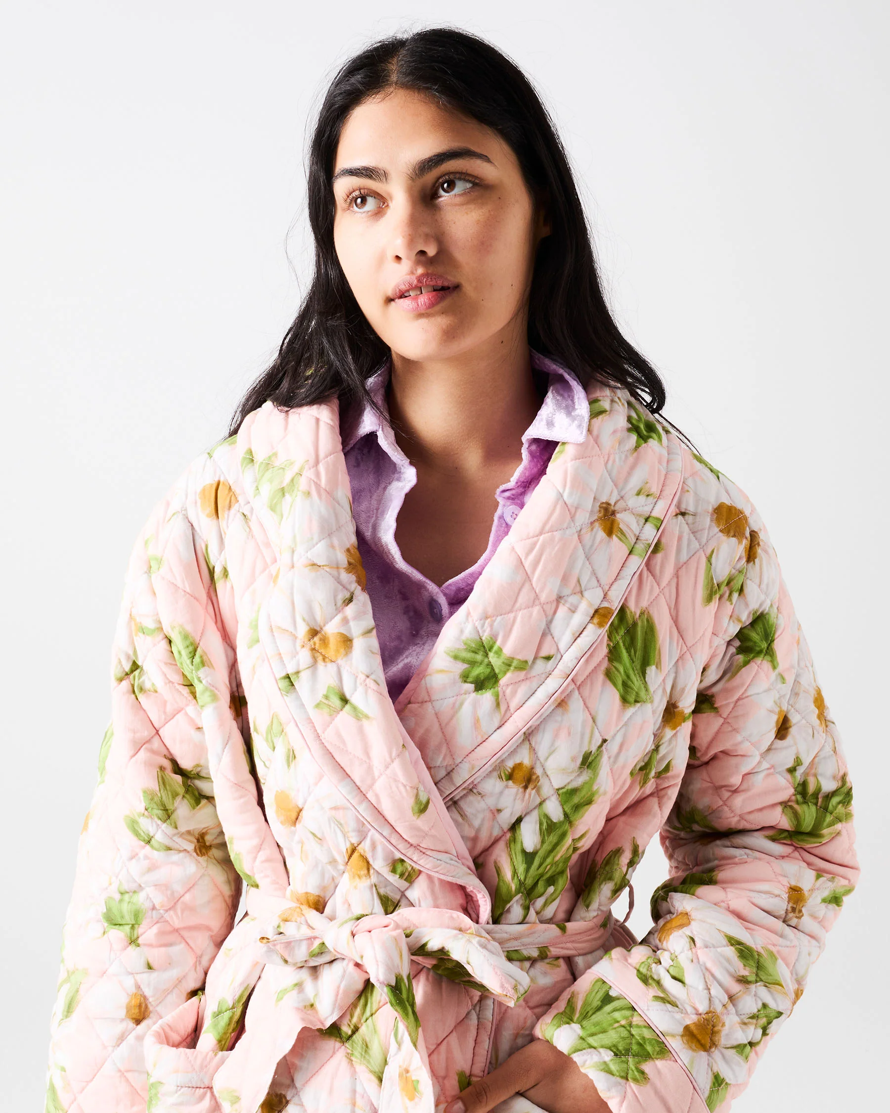 Sweet Daisy Quilted Cotton Robe - Image 3
