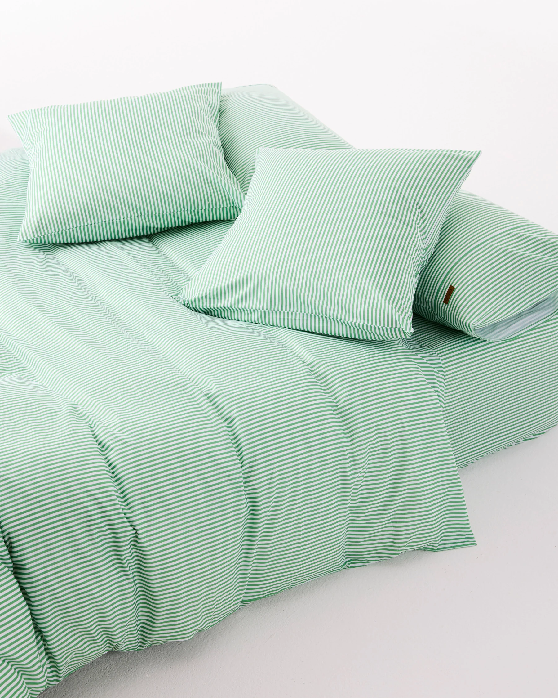 Tarragon Stripe Organic Cotton Quilt Cover - Image 6