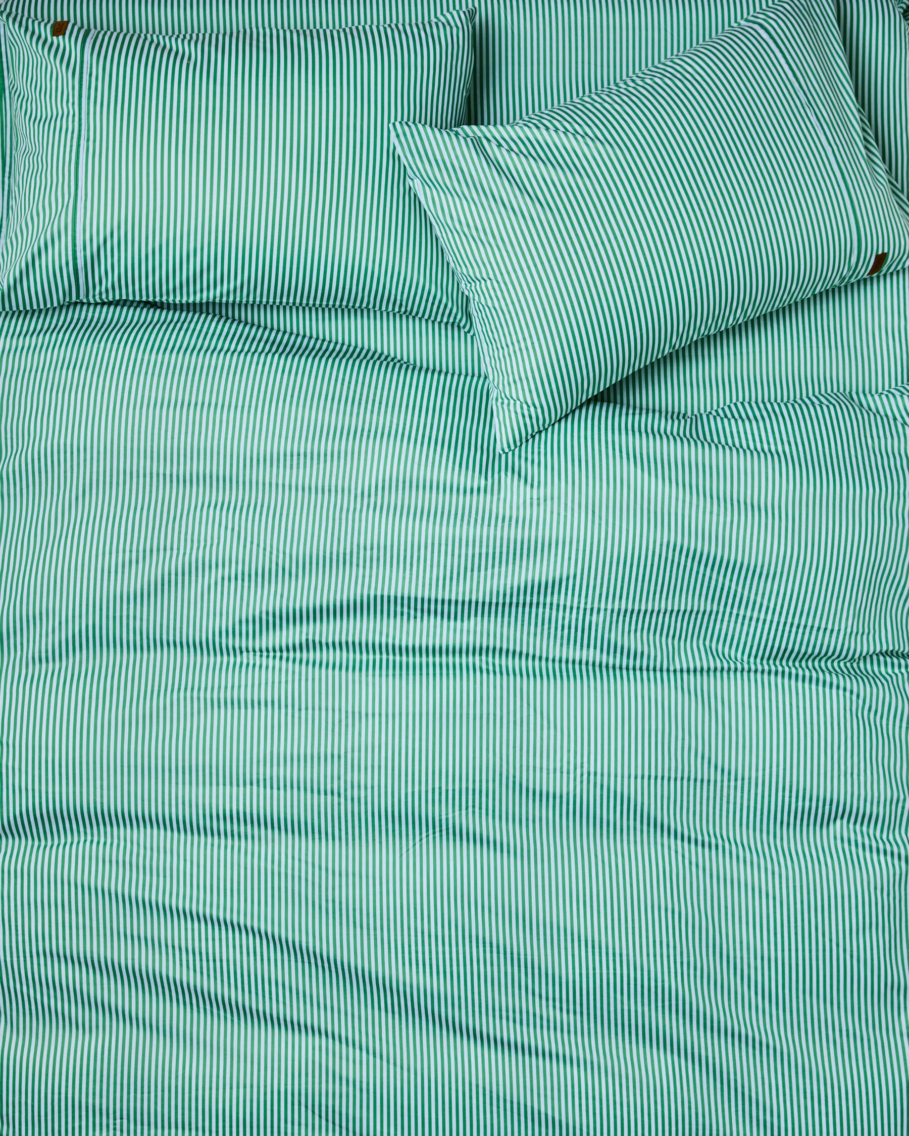 Tarragon Stripe Organic Cotton Quilt Cover - Image 8