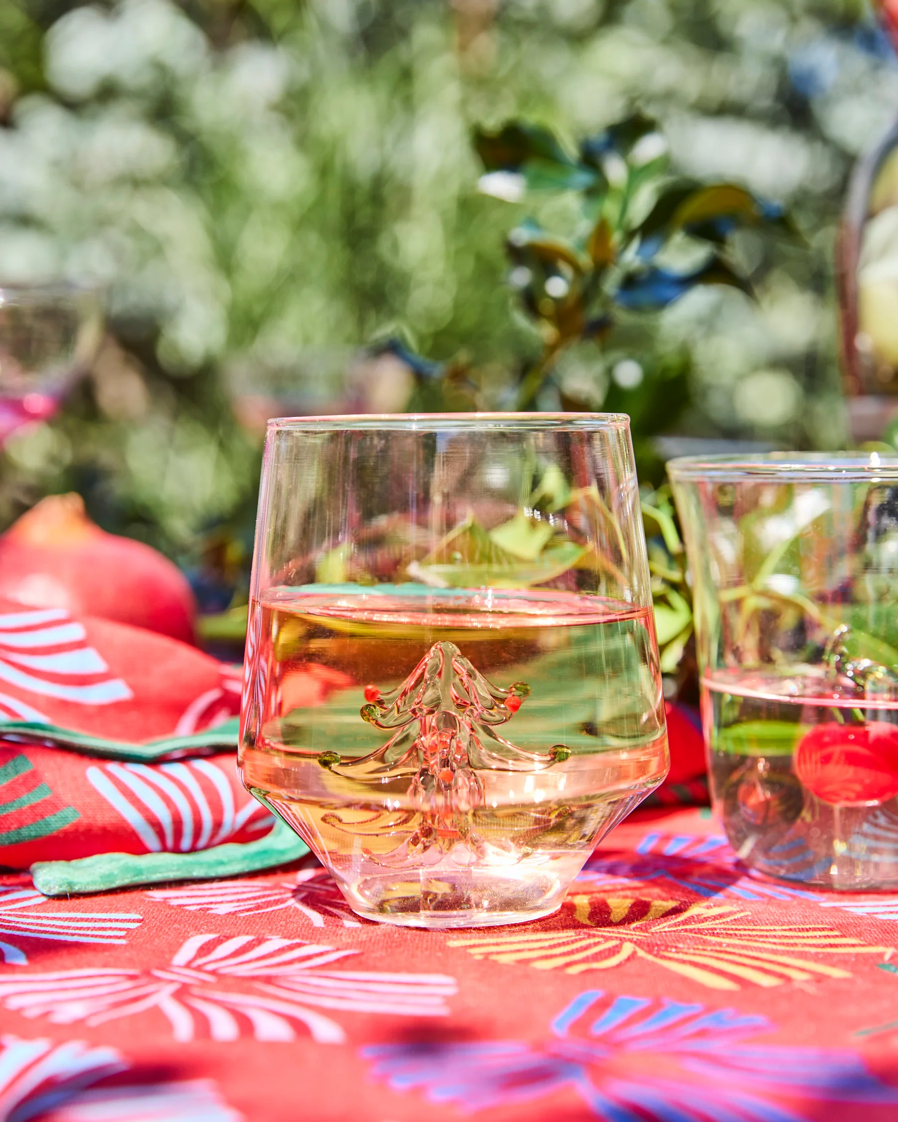 Tickled Pink Christmas Tumbler Glass 2P Set - Image 2