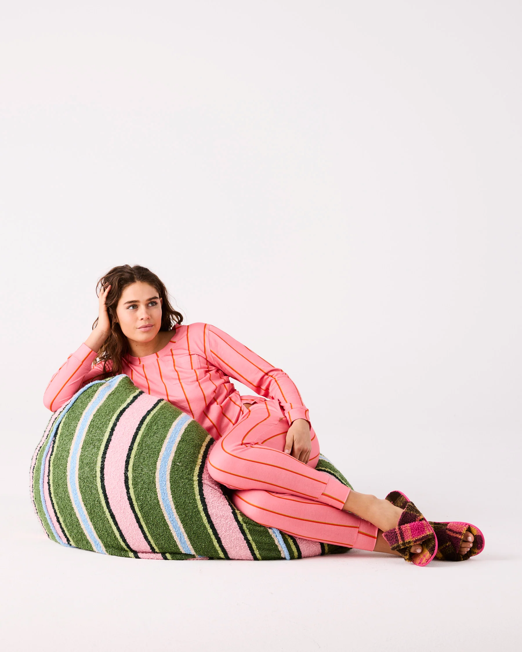 Wategos Soiree Stripe Adult Organic Cotton Long Sleeve Pyjama Top & Slouch Pant Set - Image 5