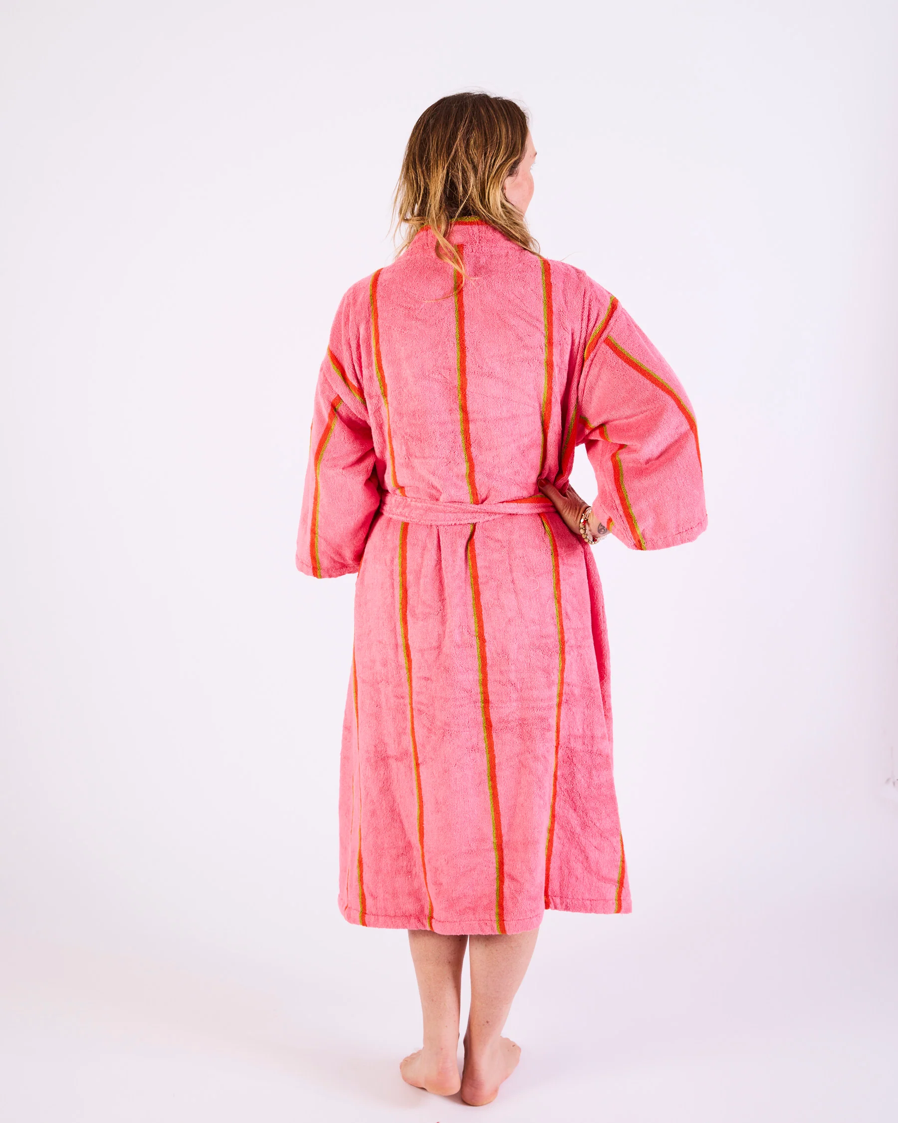 Wategos Soiree Stripe Bamboo Terry Bath Robe - Image 3