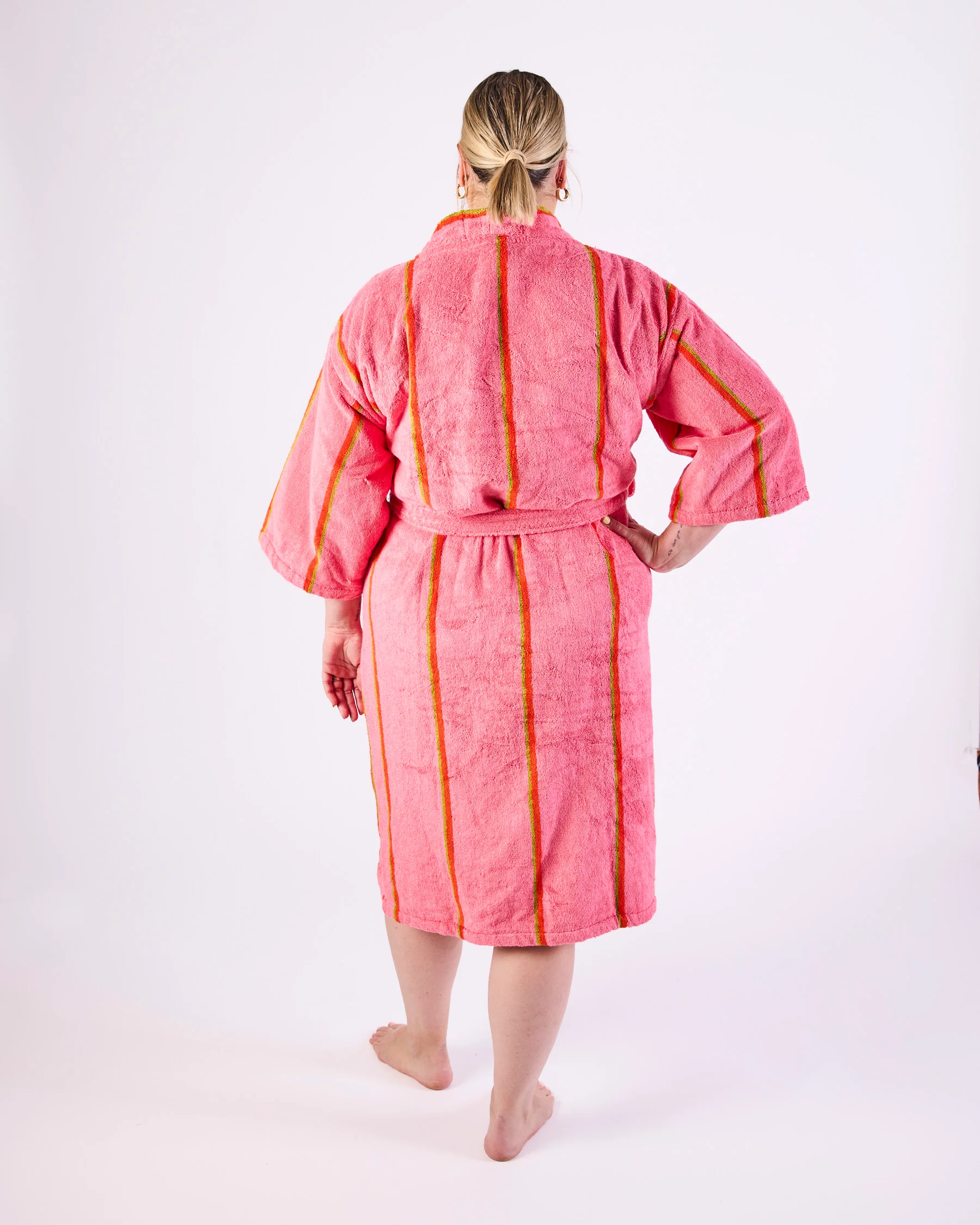 Wategos Soiree Stripe Bamboo Terry Bath Robe - Image 6
