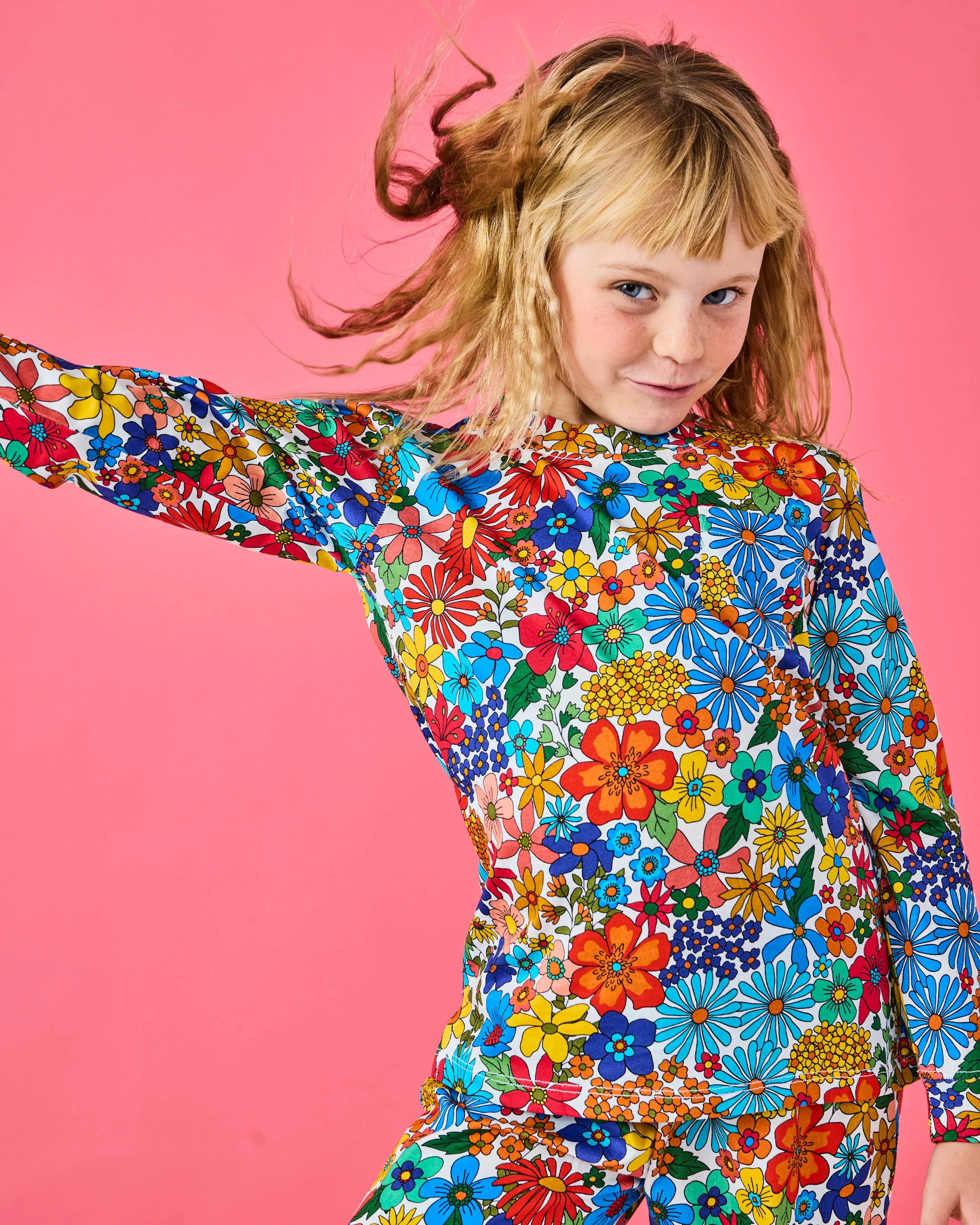 Winter Fields Kids Organic Cotton Long Sleeve Top & Pant Pyjama Set - Image 3