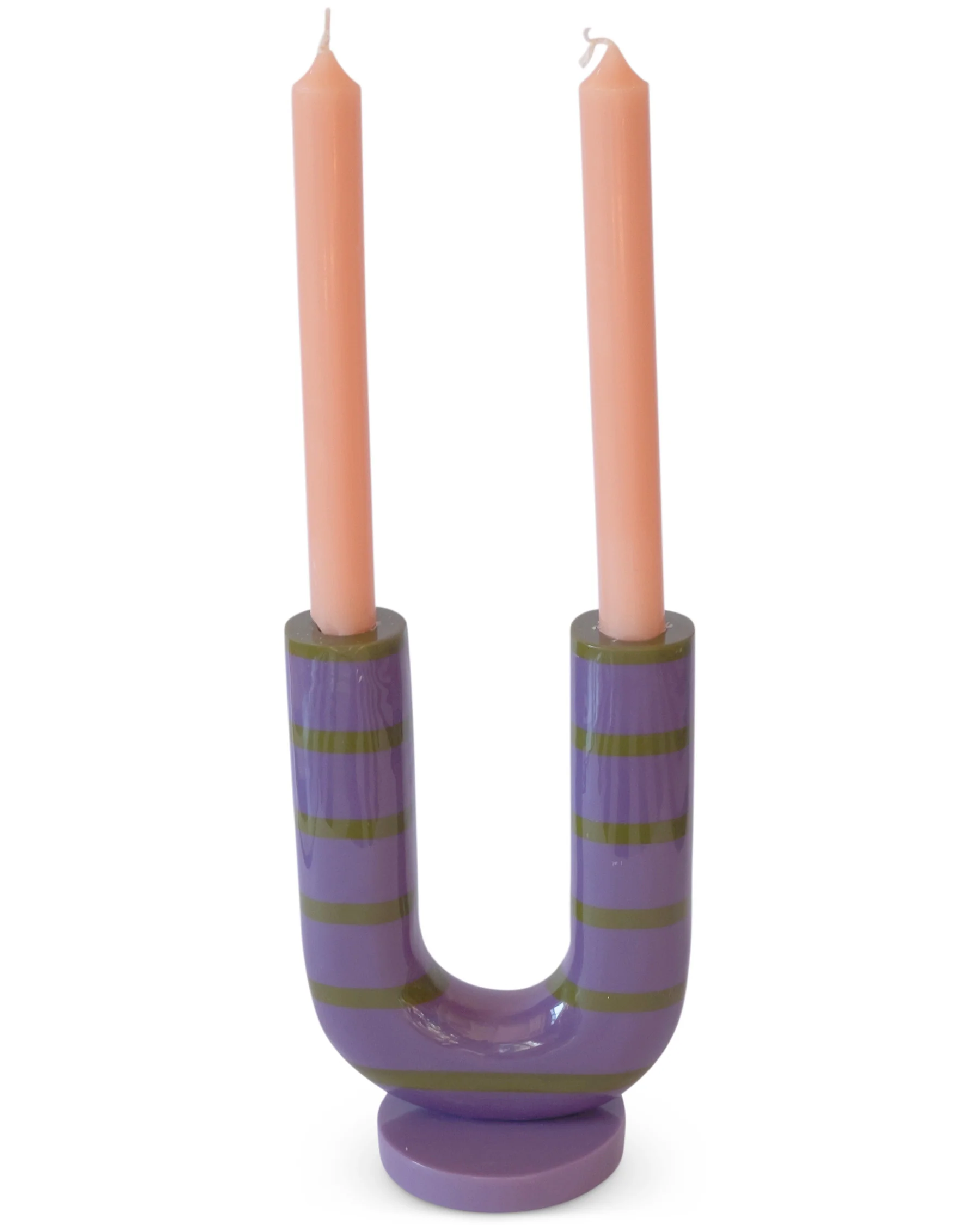 Wisteria Lane Stripe Resin Candlestick Holder - Image 4