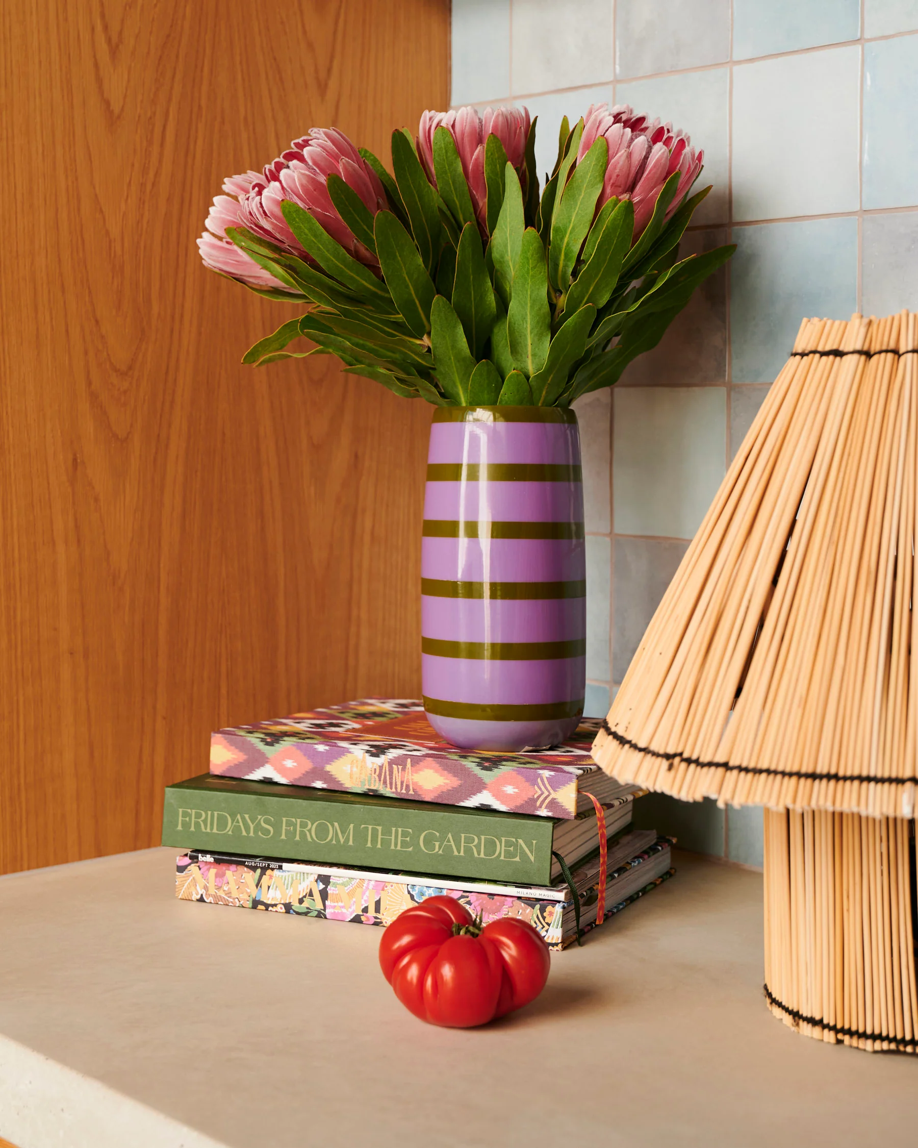 Wisteria Lane Stripe Resin Vase - Image 2