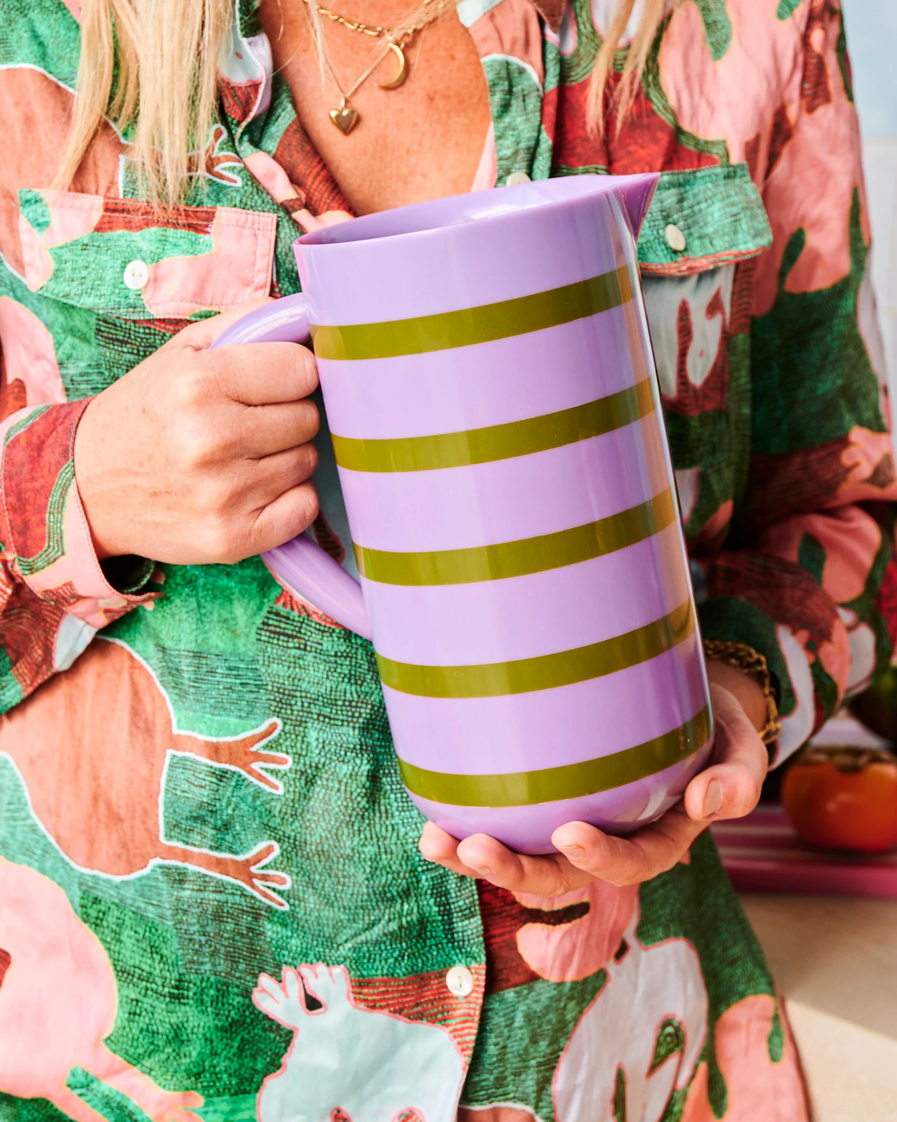 Wisteria Lane Stripe Resin Water Jug - Image 3