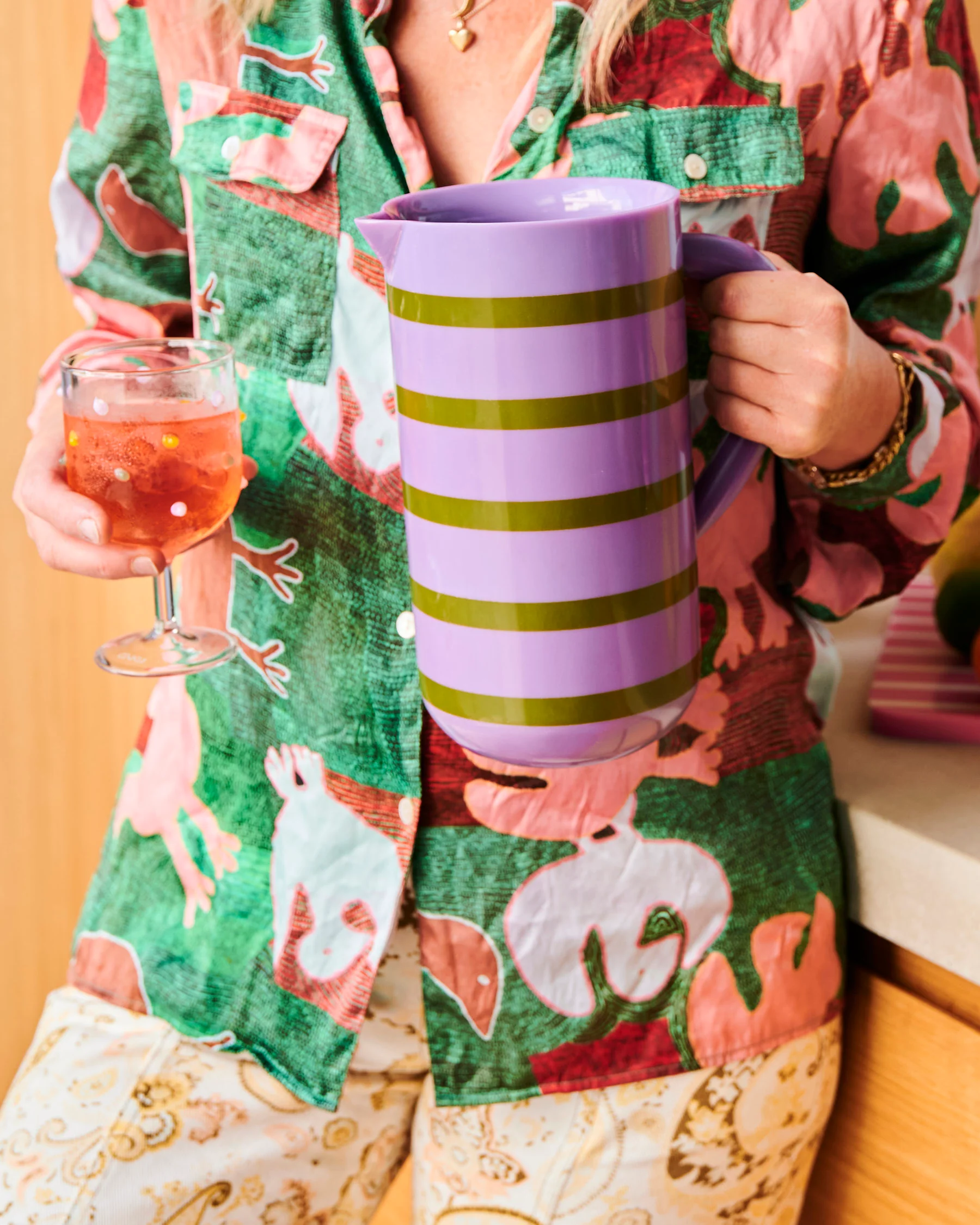Wisteria Lane Stripe Resin Water Jug - Image 4
