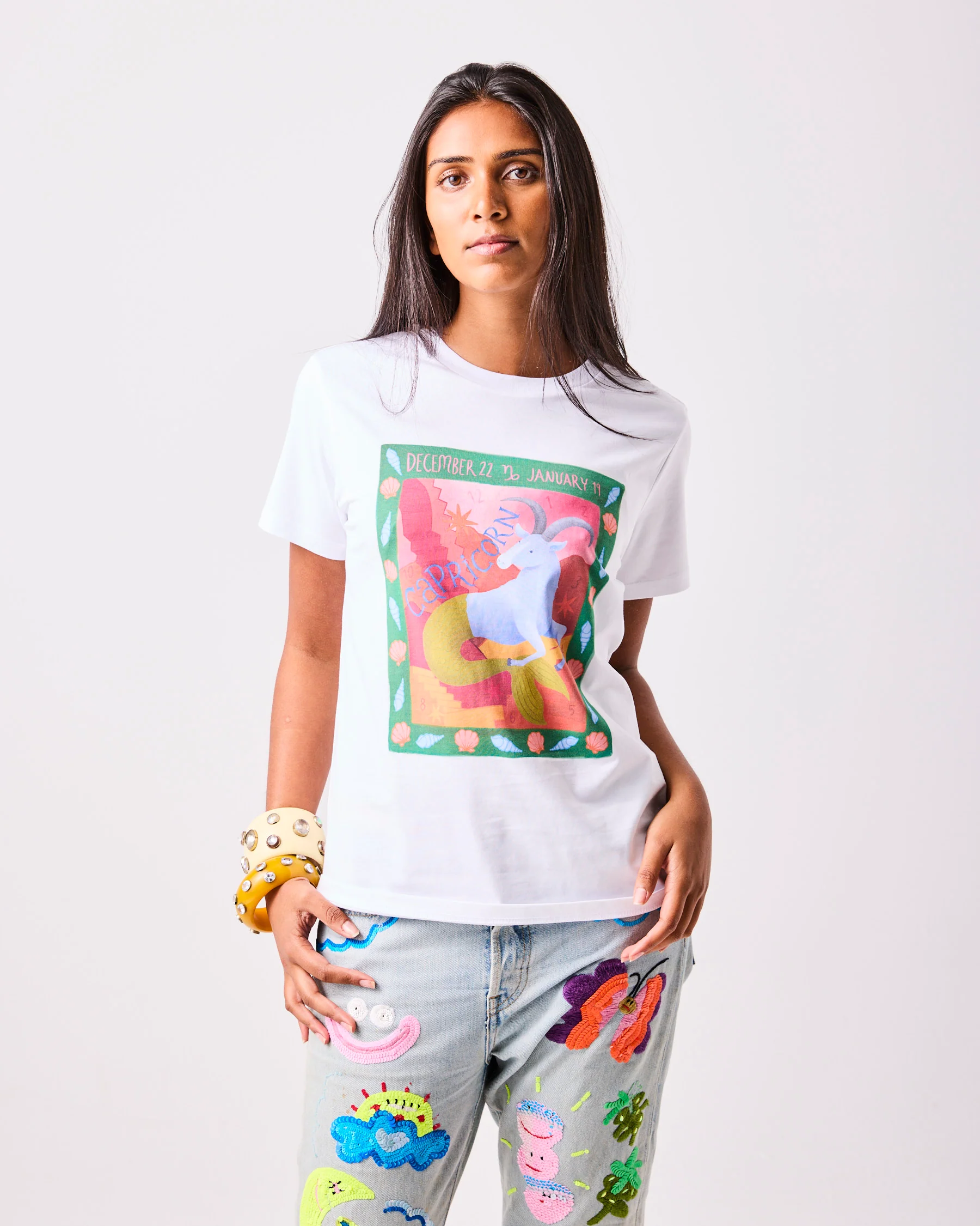Zodiac Capricorn Adult Organic Cotton T-shirt - Image 2