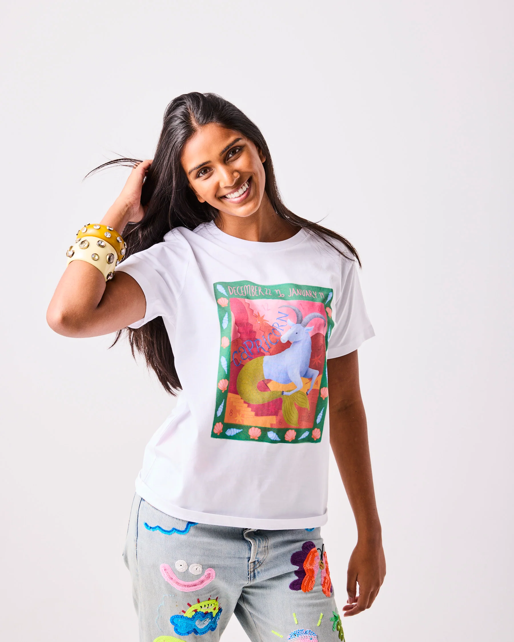 Zodiac Capricorn Adult Organic Cotton T-shirt - Image 3