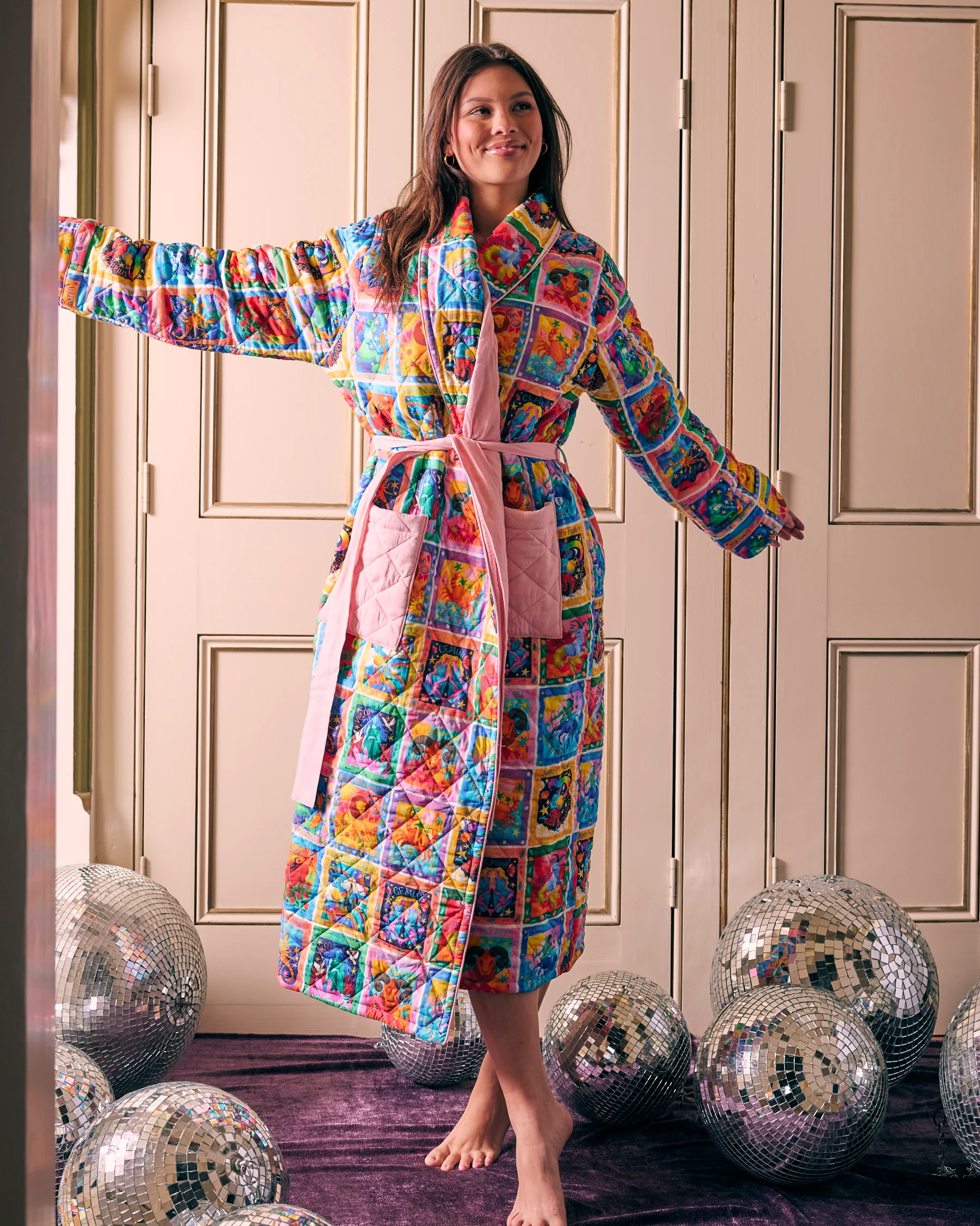 Zodiac Quilted Cotton Robe - Image 2