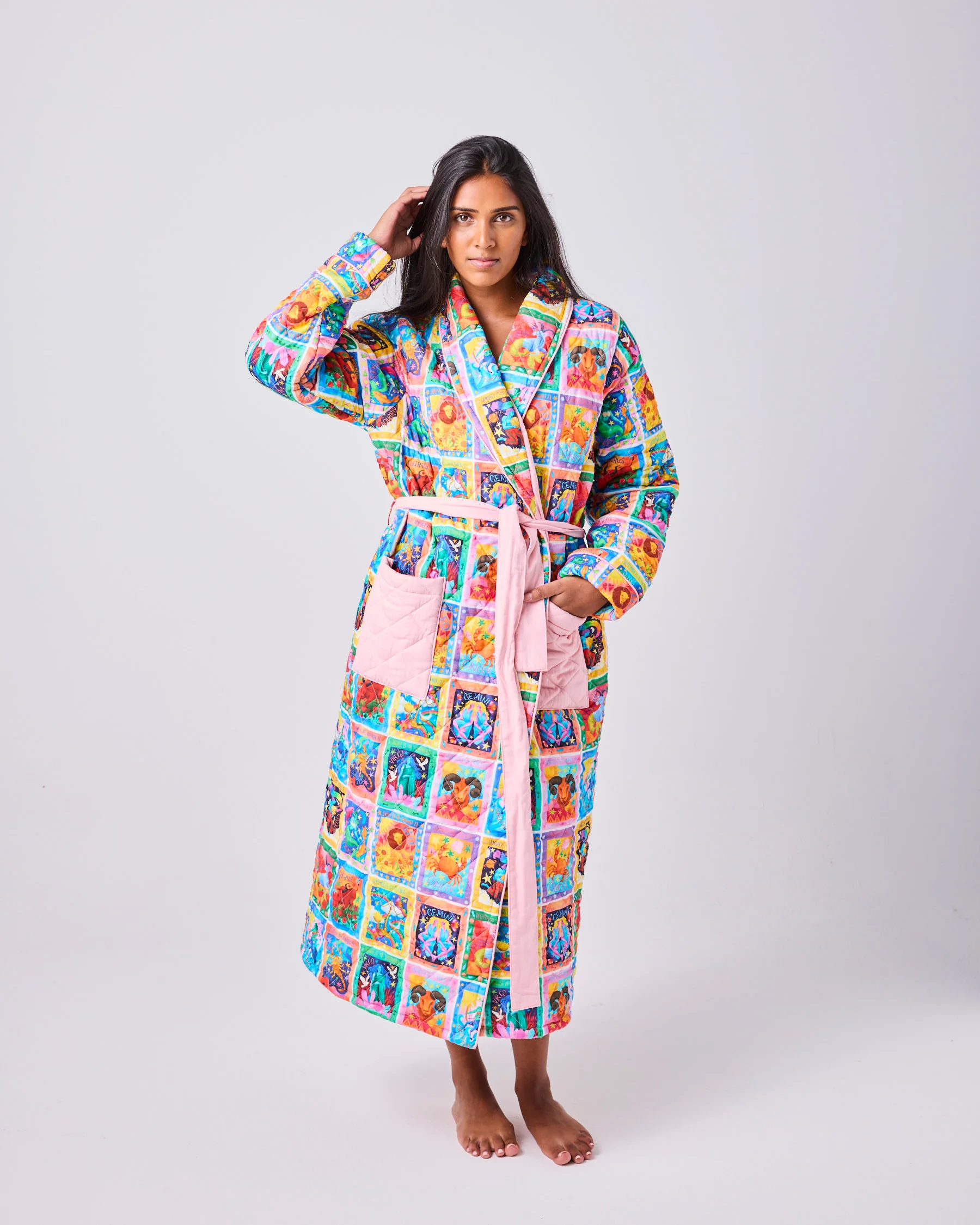 Zodiac Quilted Cotton Robe - Image 4
