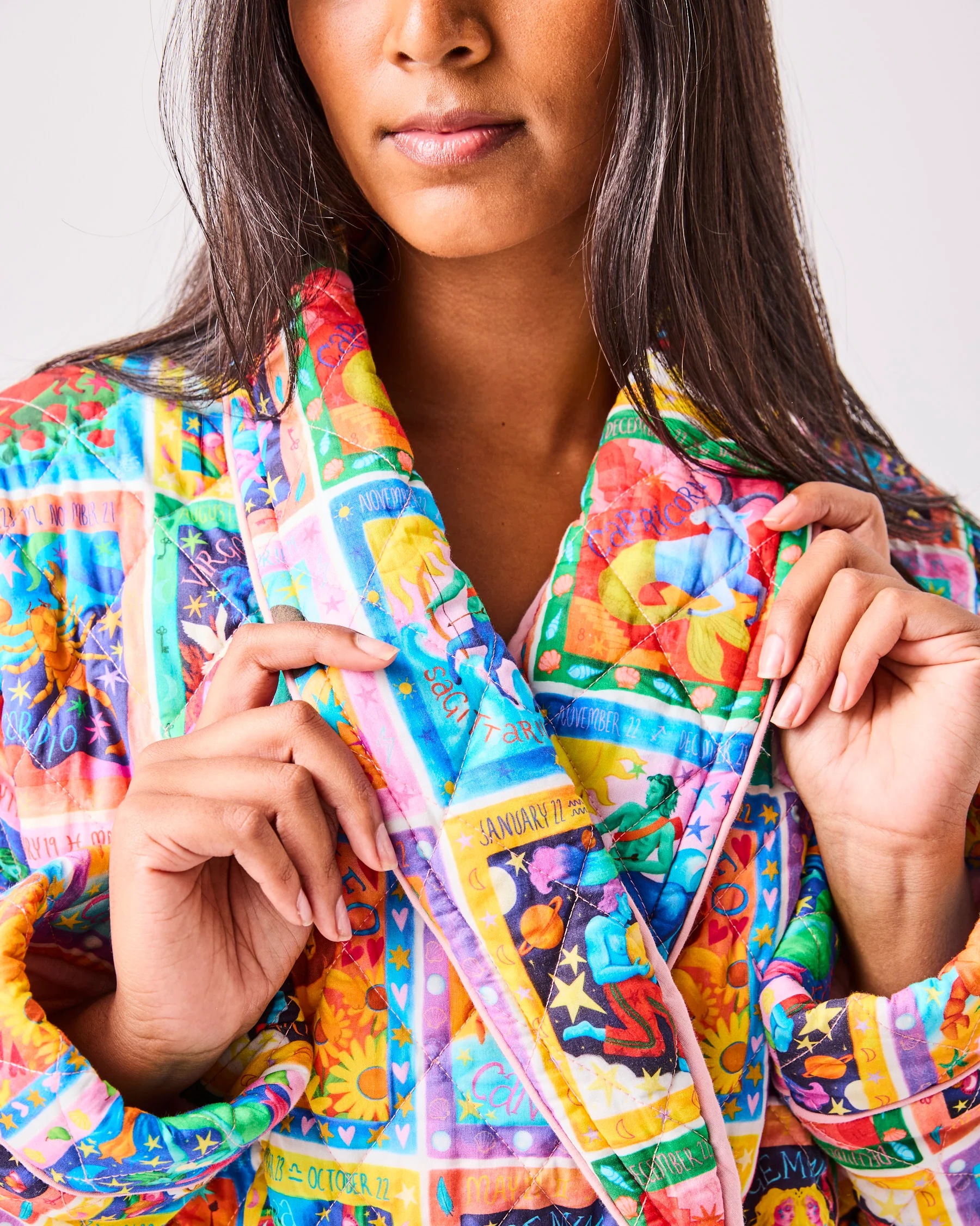 Zodiac Quilted Cotton Robe - Image 5